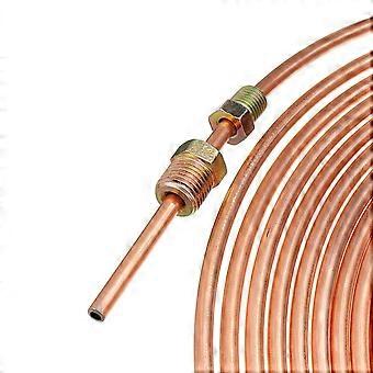 25ft 1/4''OD Coil Rolls Copper Nickel Brake Line Tubing Kit &16 Fittings US Ship