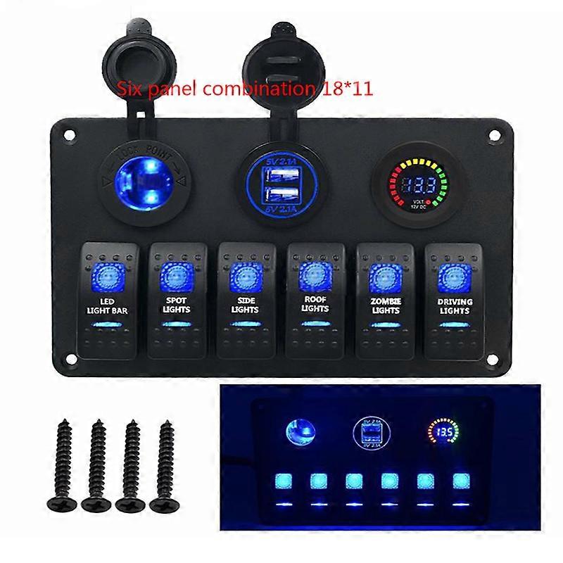 Yacht Switch Panel Accessories With Usb Power Socket Ship Car Modification Switch Button Switch With Led Lights