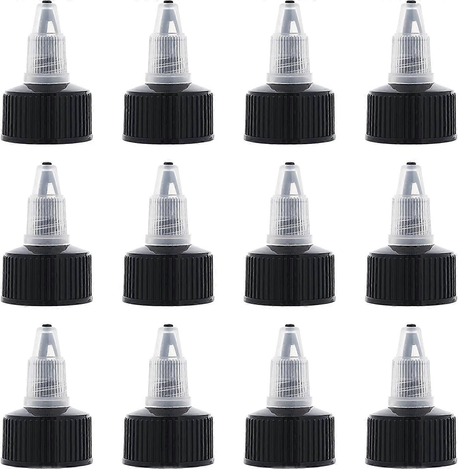 36pcs Squeeze Bottle Cap Black and Natural Twist Caps Replacement Caps for Squeeze Bottles Glue Bottles Dispensing Caps Neck Diameter 1 Inch Diameter