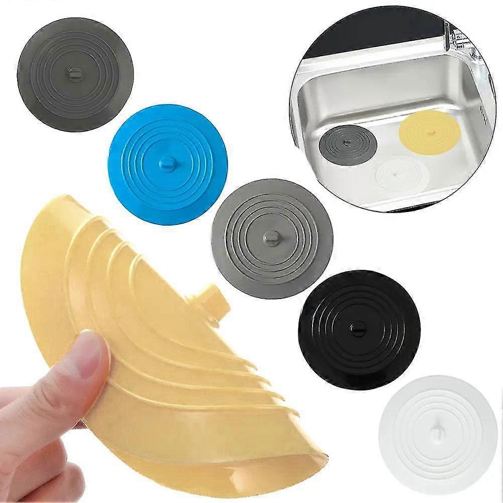 2pcs silicone sol drain bouchon couvercle cuisine baignoire baignoire évier bouchon d’eau en caoutchouc