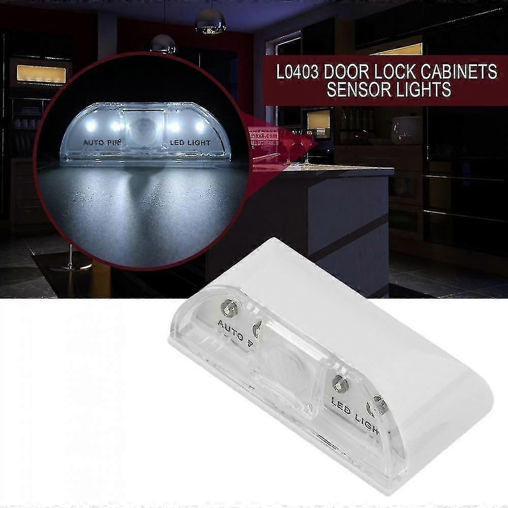 indoor pir wireless auto sensor motion detector keyhole 4led light lamp
