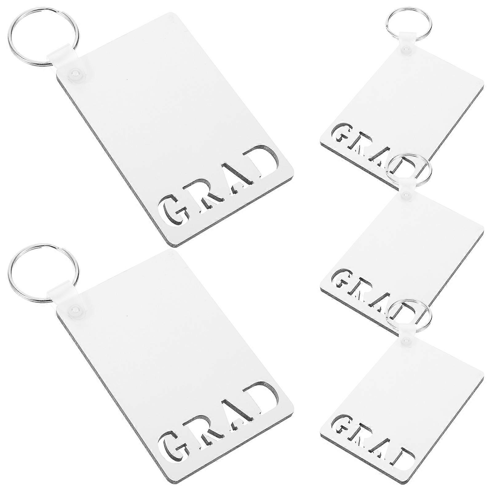 5pcs Density Board Key Chain Graduation Gift Blank Heat Transfer Keychain Grad Hanging Ornament