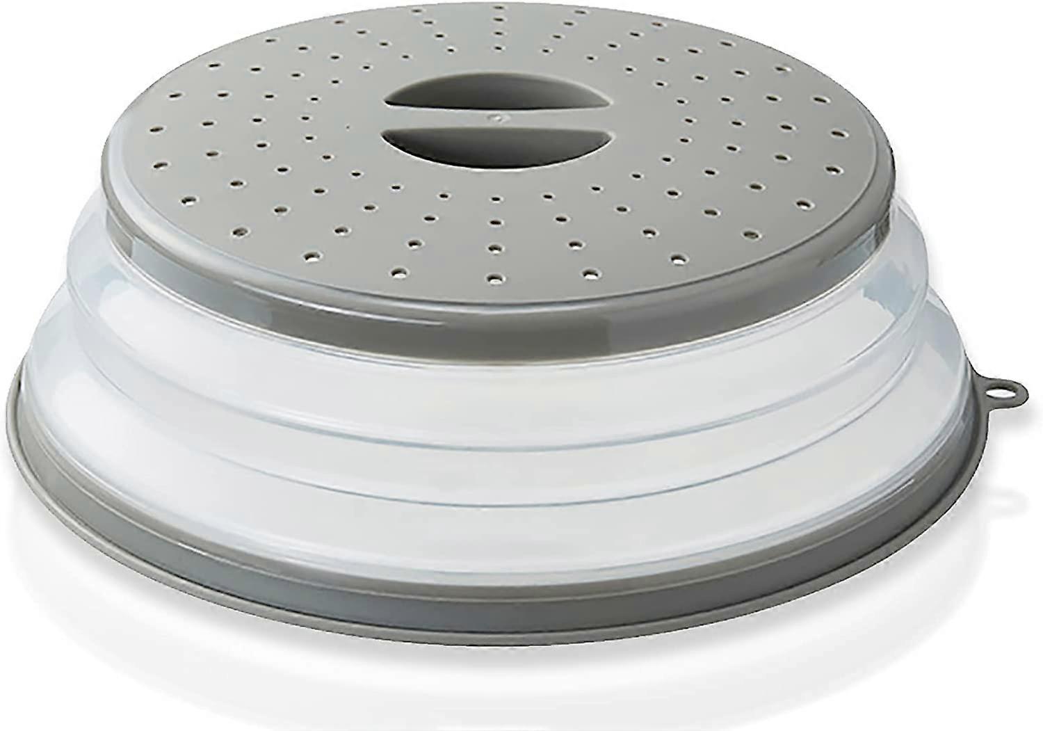 1 st vikbart mikrovågslock, mikrovågsplatta med lock mikrovågsplatta, för frukt (grå)
