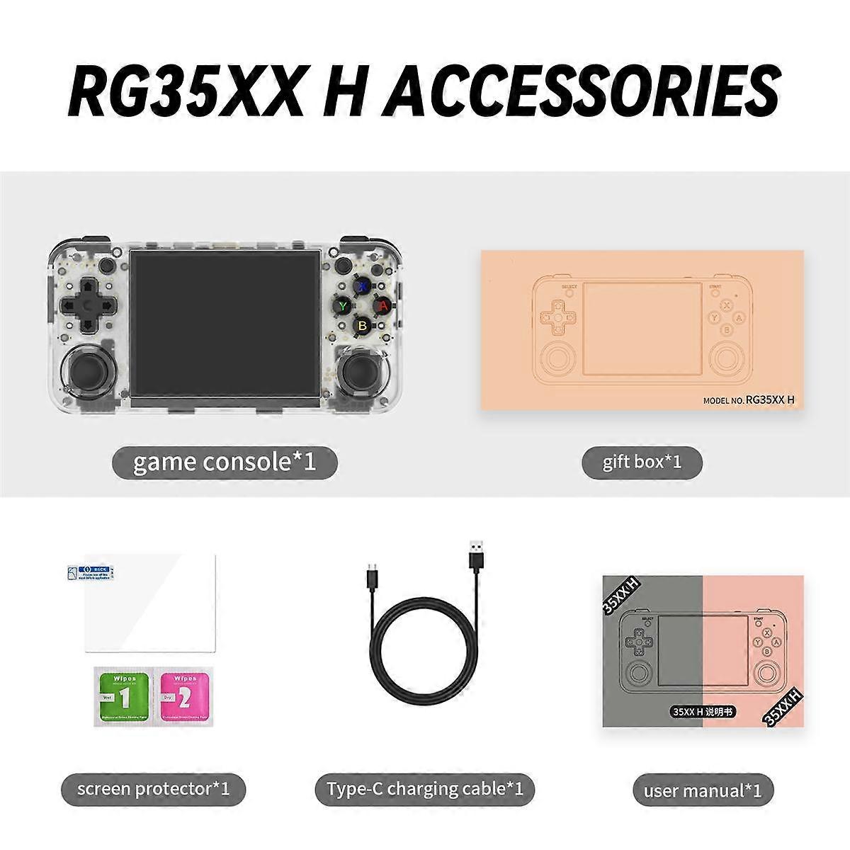 RG35XX H Retro Game Console 64G+128G H700 Retro Video Player Support Wireless/Wired Controller 5G WIFI HD TV Output B