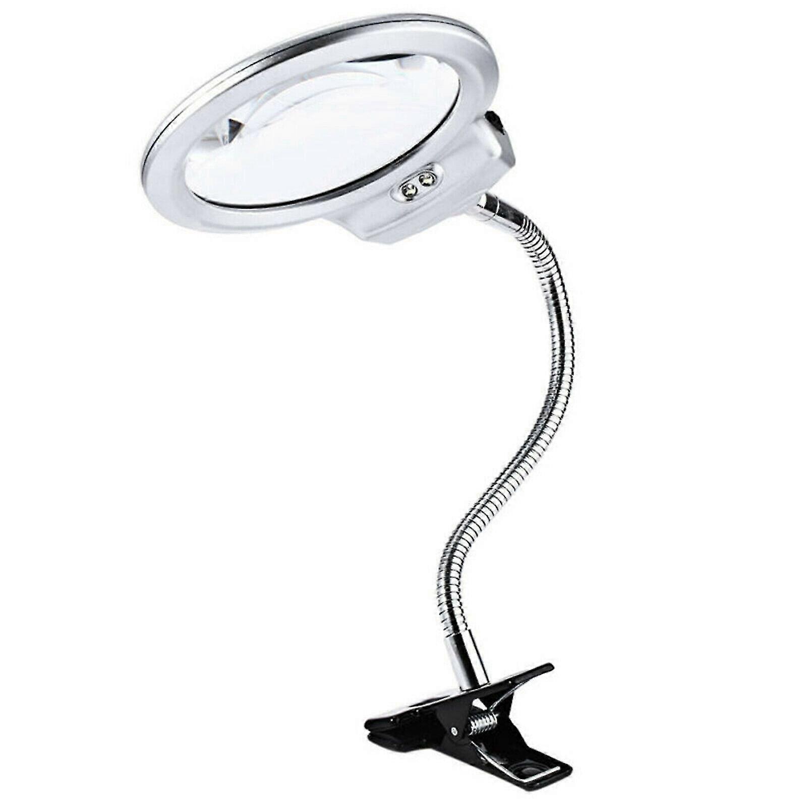 5X magnifying glass flexible stand dimmable magnifier with light led lamp