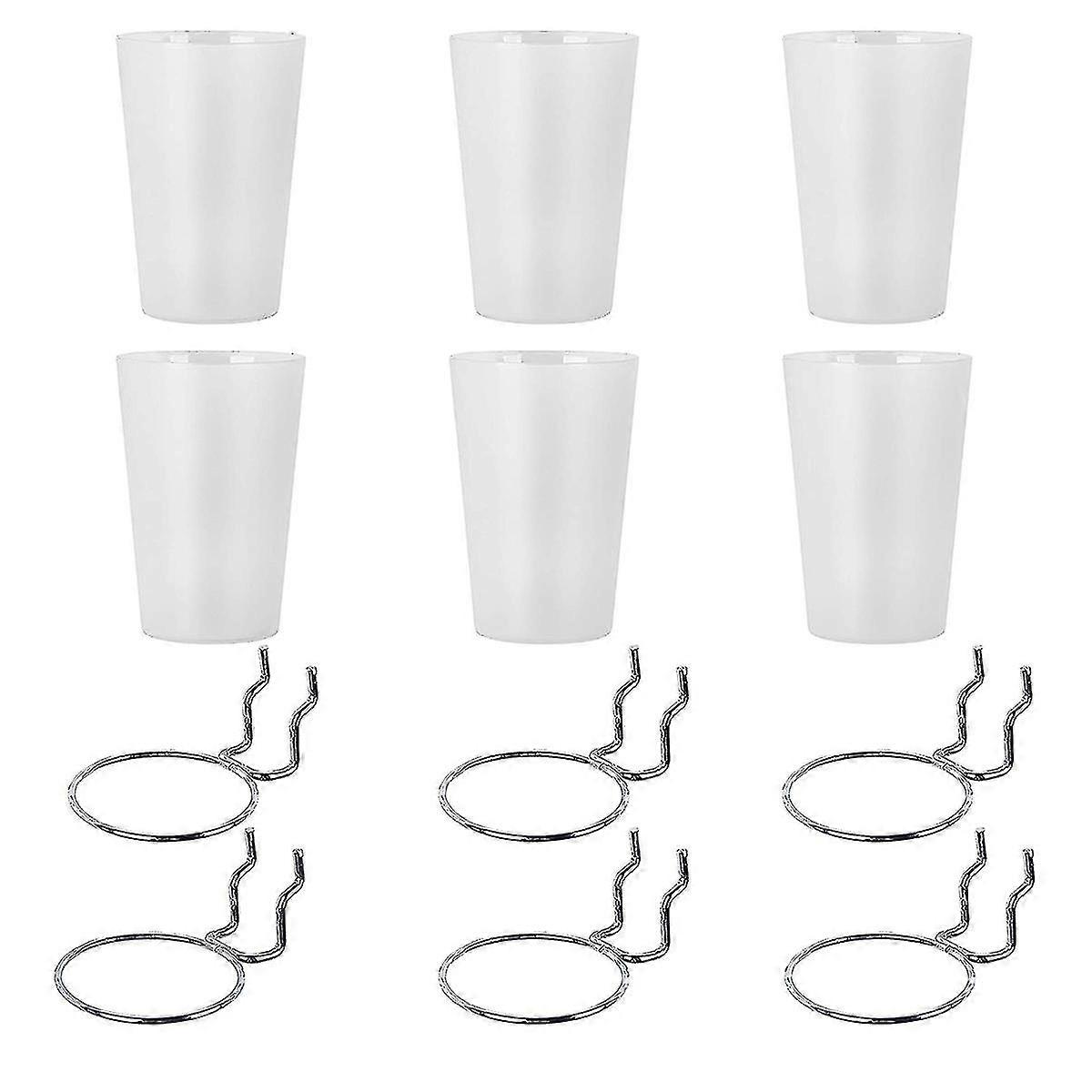 6 sets pegboard bins with rings hooks with pegboard cups transparent