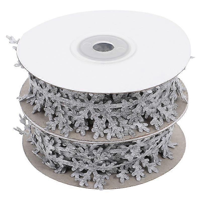 2pcs christmas snowflake packaging ribbons decorative gift wrapping ribbons