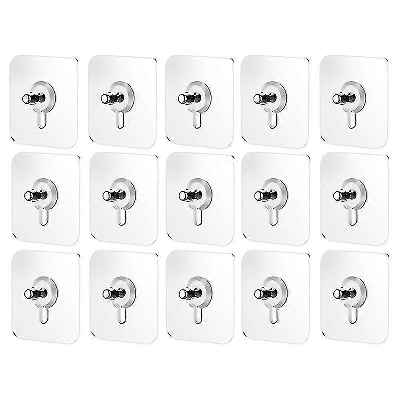 15 Pcs Furniture Clear Hanger Pads With Screws Non-Trace Hook Kitchen Sticker