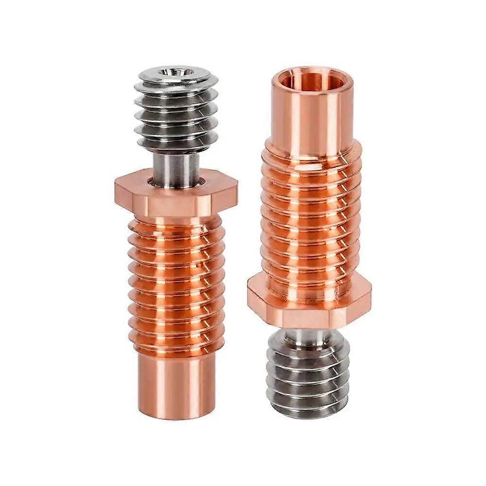 2PCS Upgrade E3D V6 Heatbreak Bi-Metal Titanium Alloy & Plated Copper Bi Metal Throats for E3D V6 Volcano Hotend Prusa I3 MK3