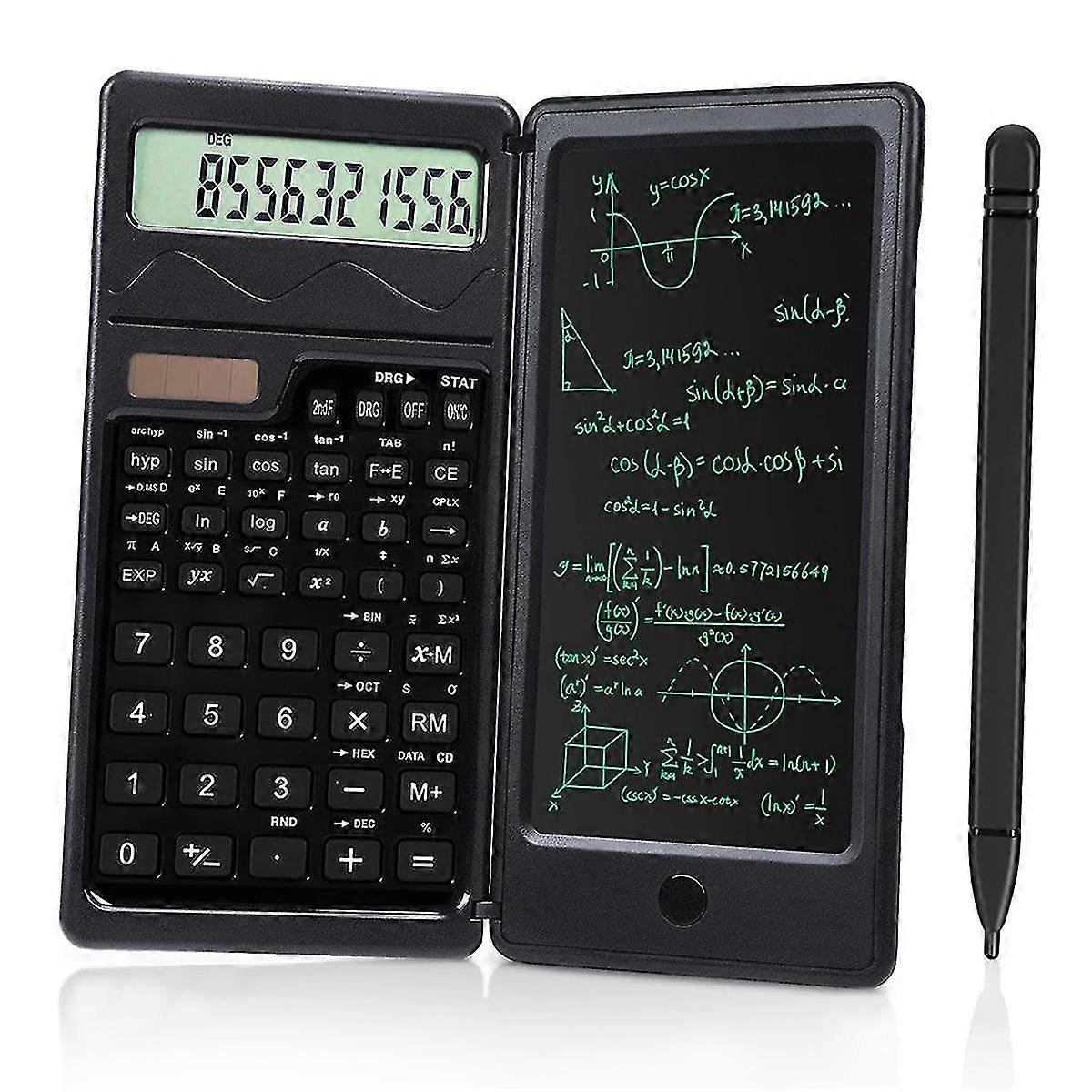 Scientific Calculators for Students,10-Digit LED,Solar/Battery Power,Math Calculator with Notepad and Pen for School