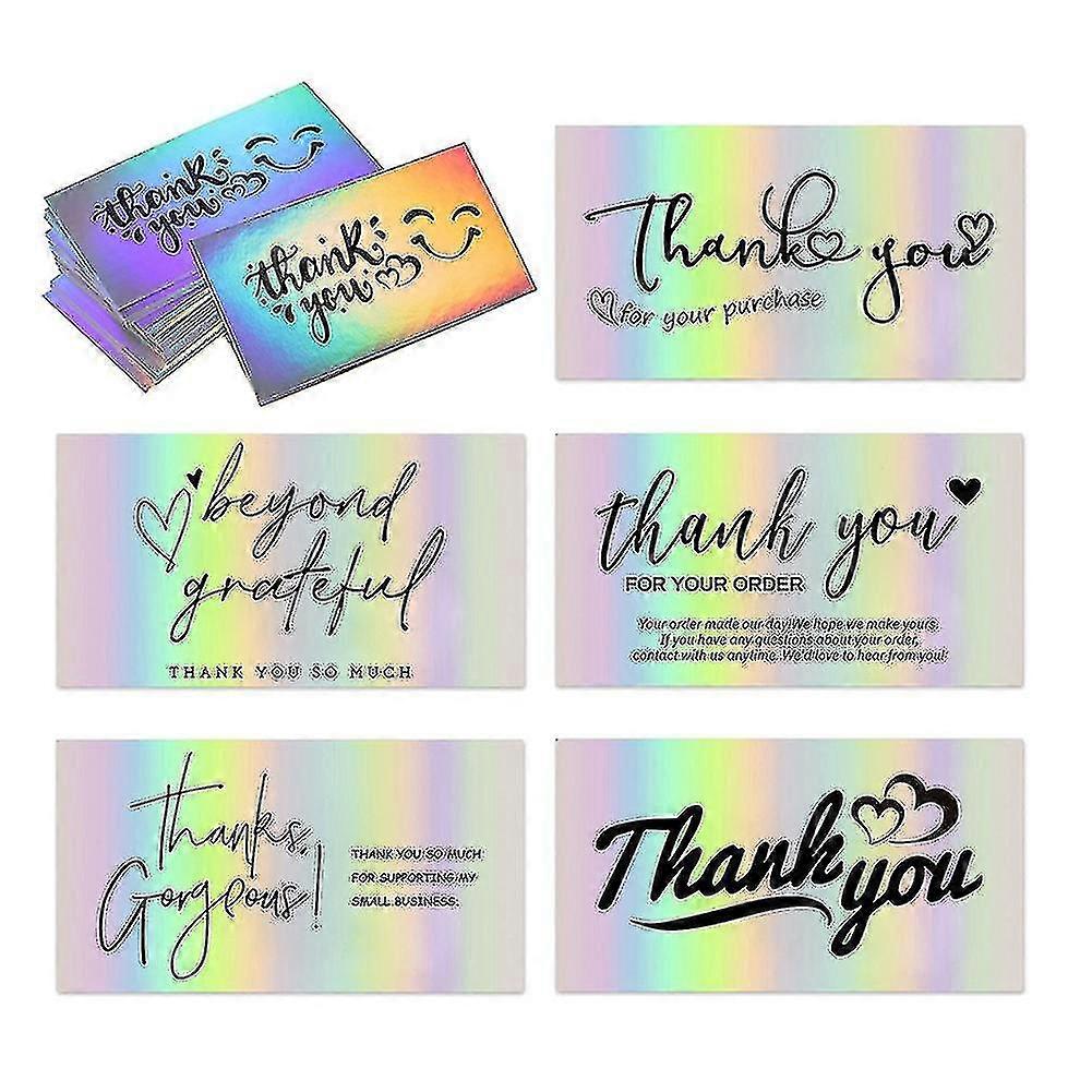 300pcs Thank You Cards,6 Styles Thank You Compatible With Supporting Greeting