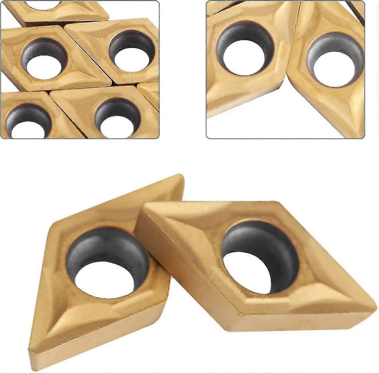 Wabjtam 10 Pcs Diamond Shape Cnc Carbide Insert Milling Cutters With Case Dcmt070204 Us735 Dcmt51.51 For Steel