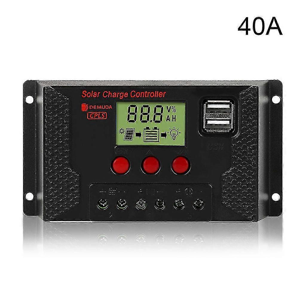 Pwm Solar Charge Controller Regulator Adapt To 3 Kinds Of Batteries 10a-60a( Size : 40a )