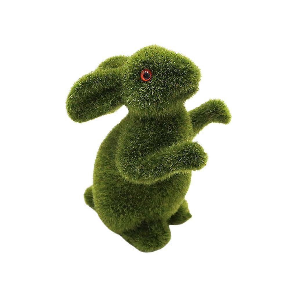 Easter Flocked Rabbit Decorative Party Decors Flocked Bunny Easter Moss Rabbit