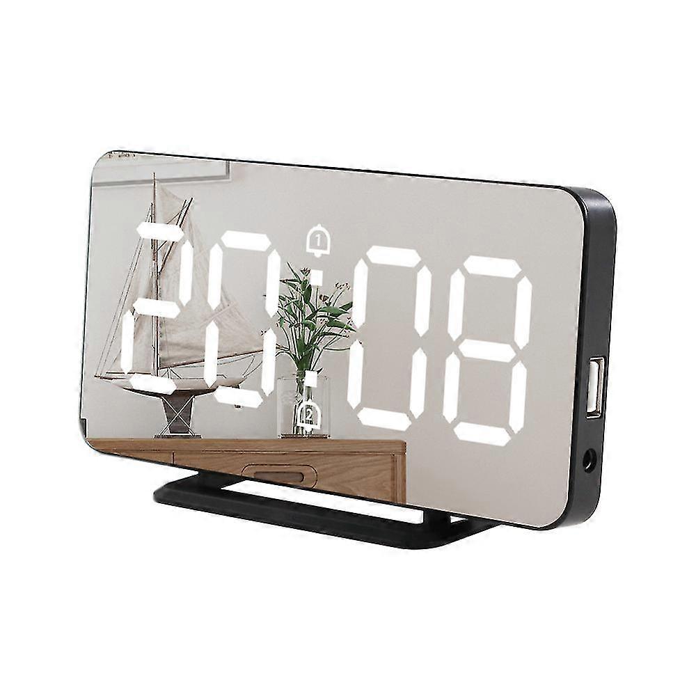 Digital klocka stor display, Led Alarm Elektriska klockor Spegel yta