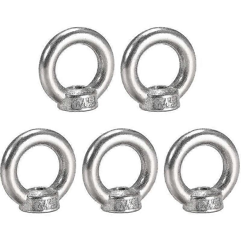 5-pack M5 Stainless Steel Round Eye Nuts
