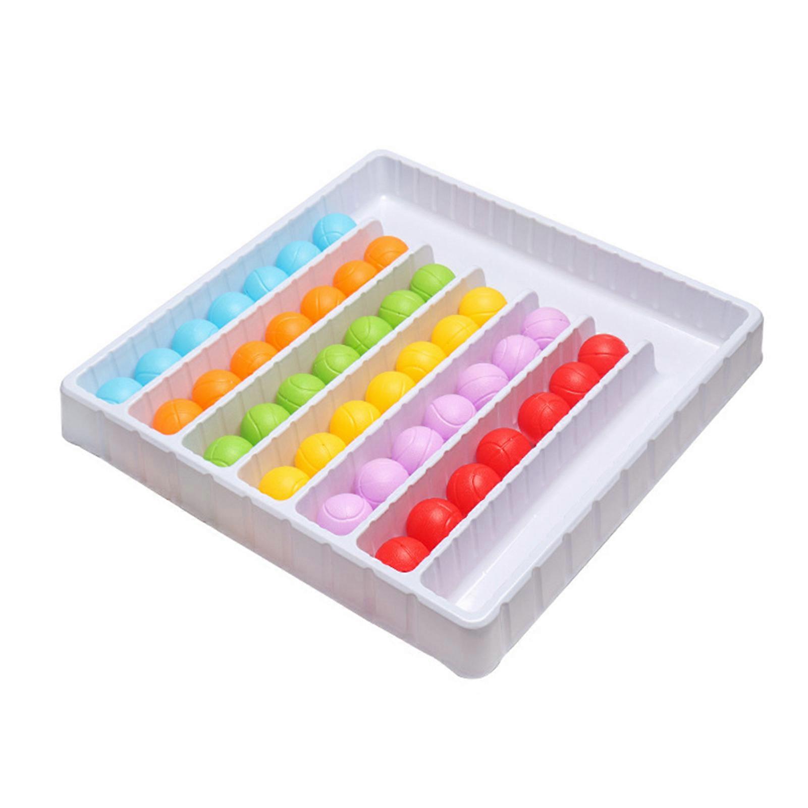 1 Set Kids Color Ball Sorting Game Educational Colorful Ball Toy Toddlers Boys Girls Color Cognition Thinking Training Mini Plastic Ball Kit