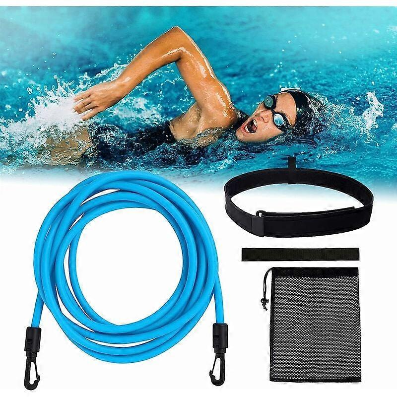 Resistance Swimming Elastic, 4M Adjustable Swimming Elastic Swimming Pool, Training Swimming Belt, Elastic Swimming for Adults and Children, Professio
