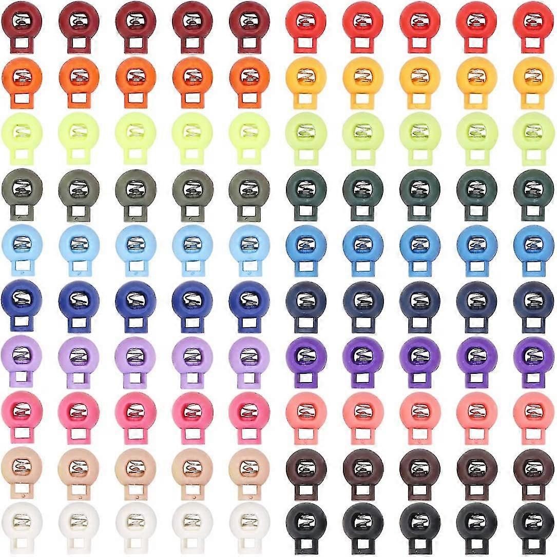 30pcs Ball Shape Plastic Cord Locks End Spring Toggle Stopper, Single Hole Elastic Cord Adjuster, Suit For Hat Straps,drawstrings