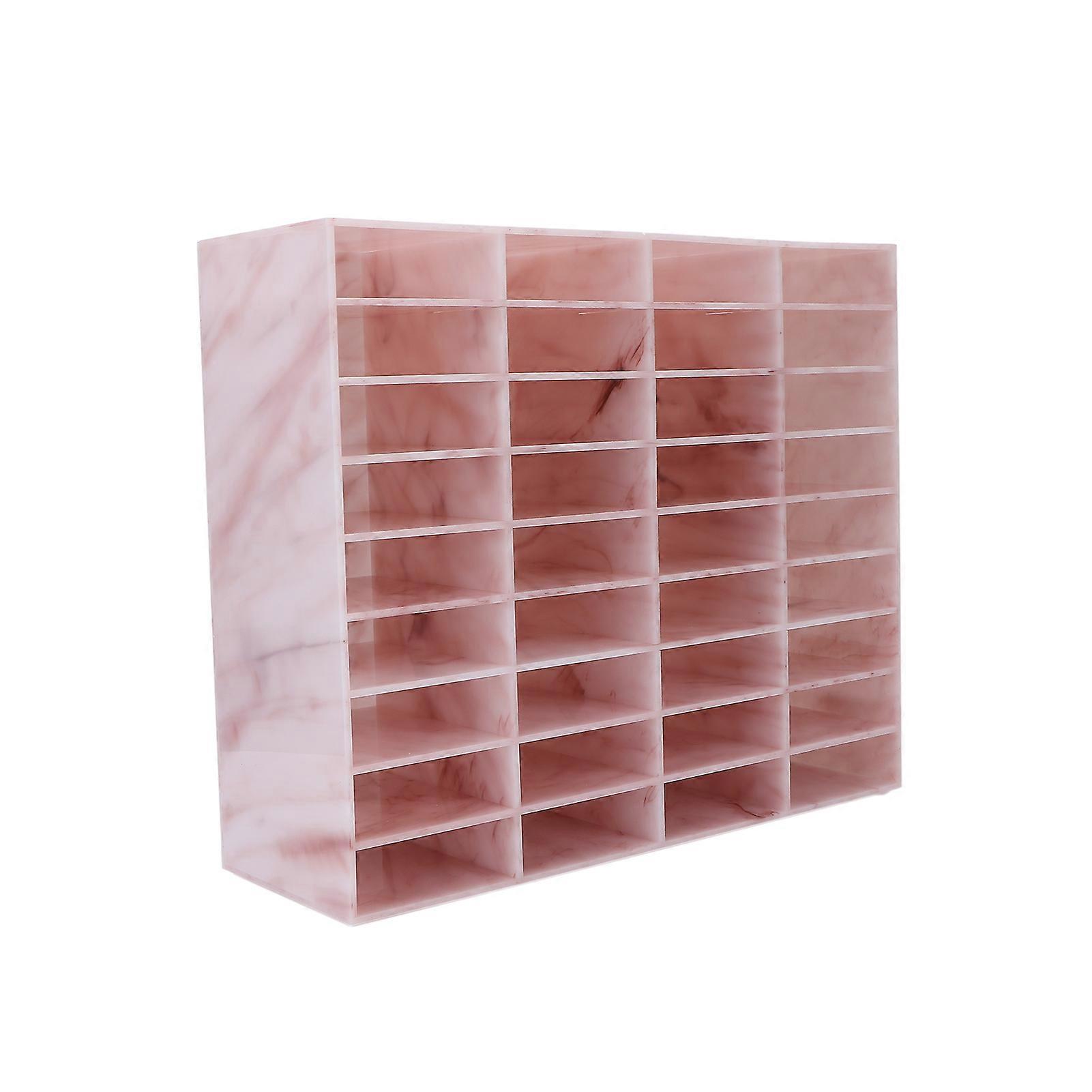 Cosmetic Organizer Cabinet 36 Grids Washable Acrylic Makeup Storage Case for False Eyelash Pink