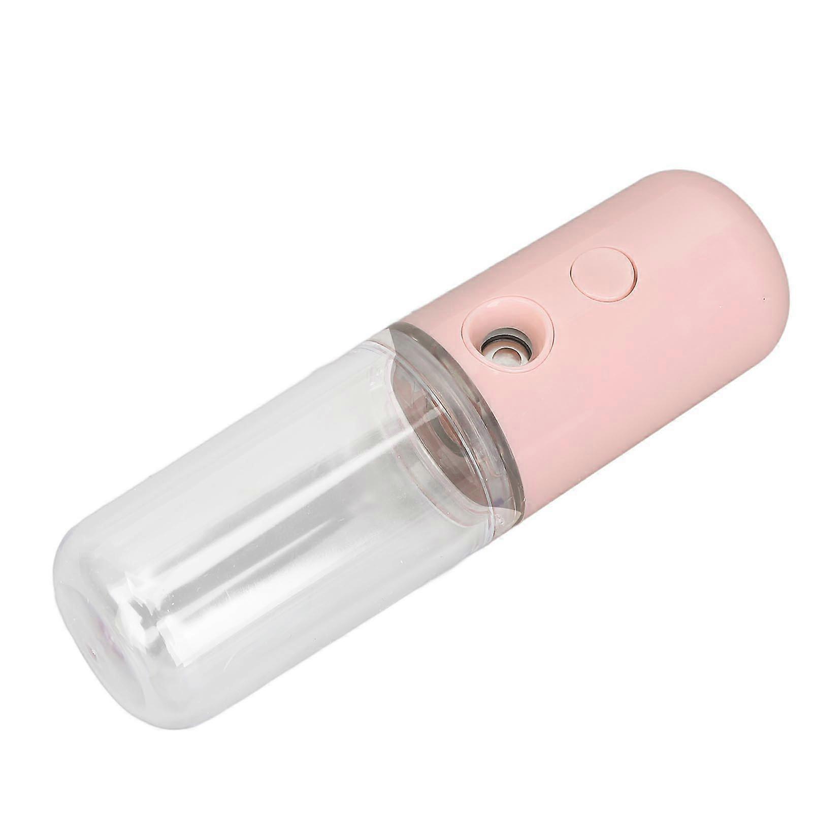 Face Nano Mist Sprayer Portable USB Charging Moisturizing Mister Hydrator for Home Light Pink