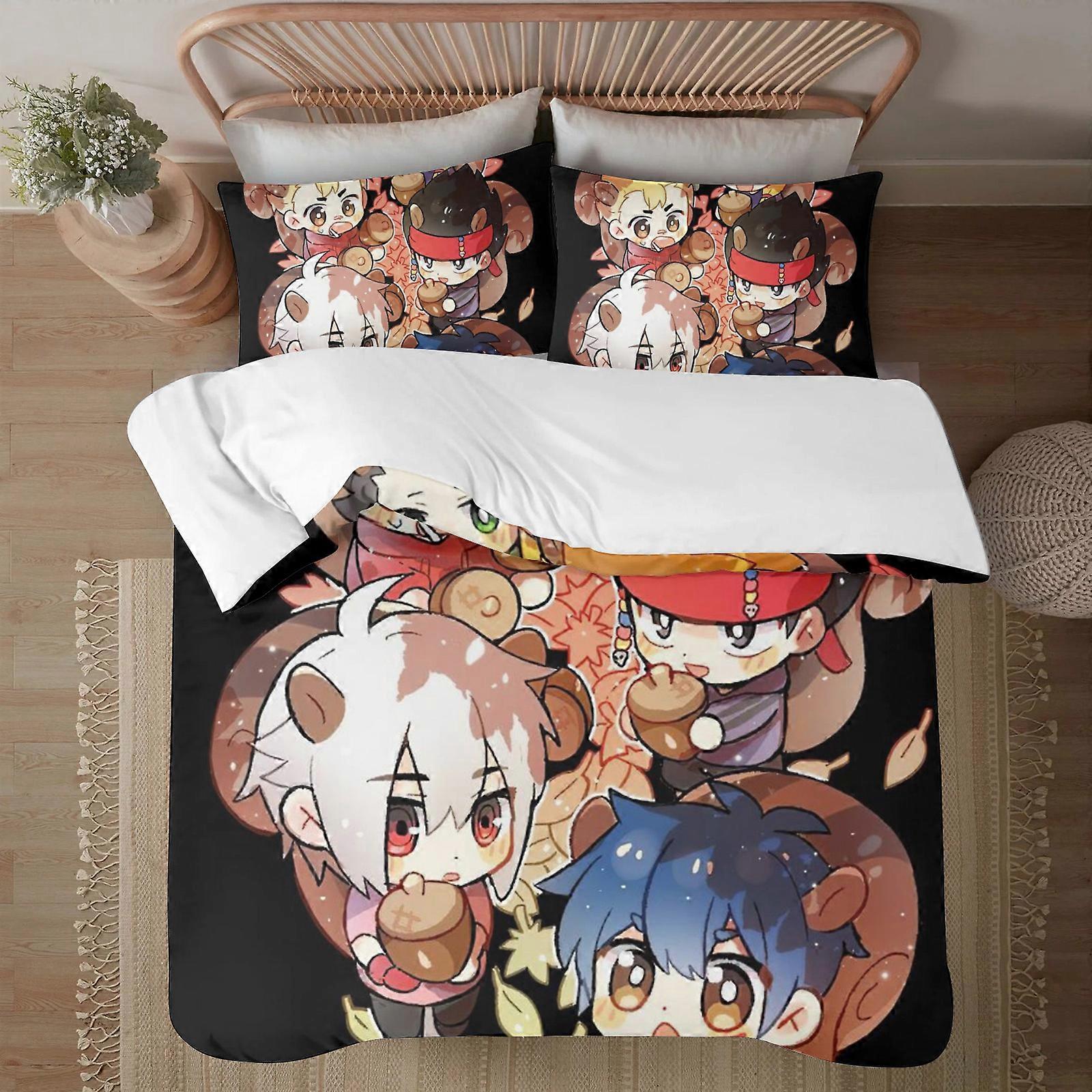 Bedding set BM523 Beyblade Burst Soft 3D Printed Duvet Cover Bedding Set with Comforter Cover 3 Piece Set Includes 2 Pillowcases and 1 Cover Machine W