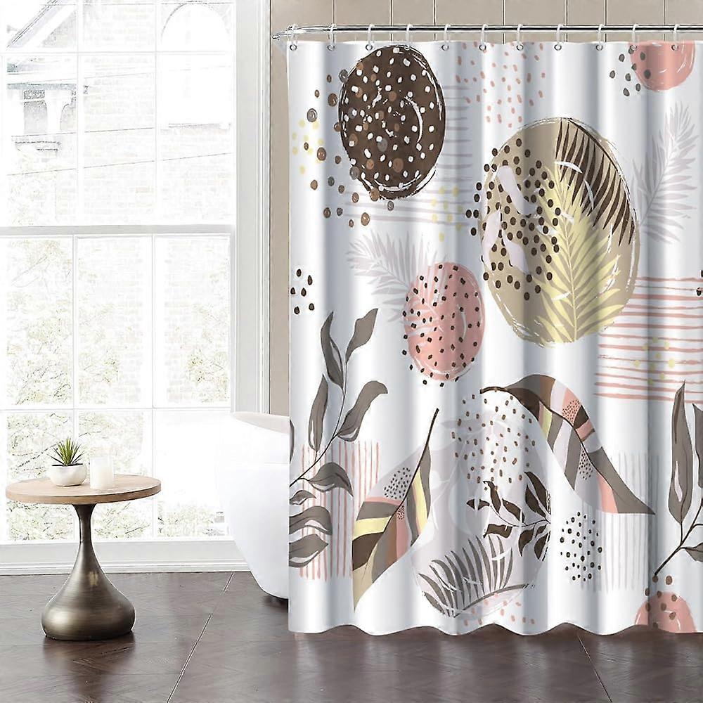 보호 욕실 샤워 커튼 회색 야자 잎 현대 미니멀리스트 스톨 욕조 장식 노란색 빨간색 세기 중반 추상 예술 농가 패브릭 방수 Sh