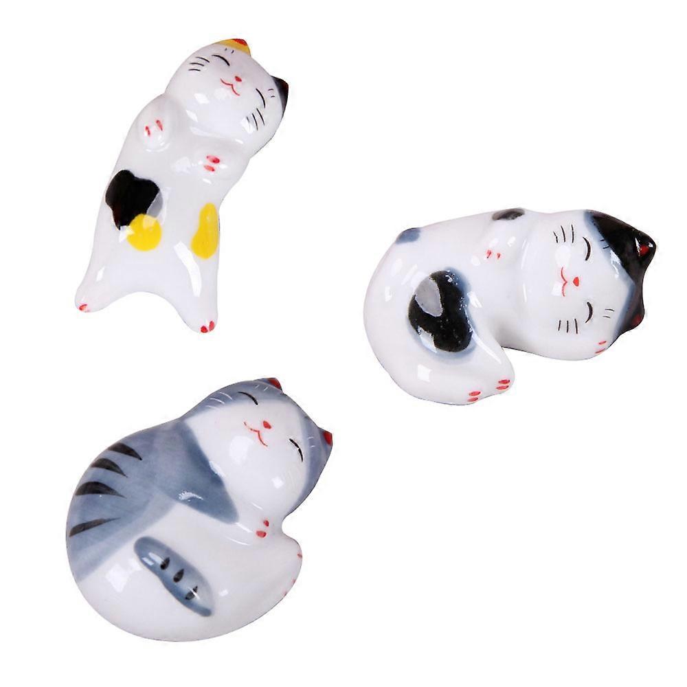 Dinner spoon rack knife and fork rack (set of 3) ceramic cute cat chopsticks rack