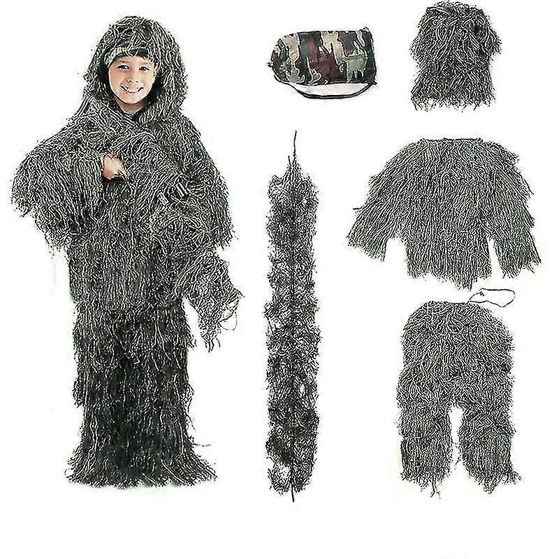 Παιδικό μέγεθος Ghillie κοστούμι Camo δάσος καμουφλάζ δάσος κυνήγι παιχνίδι 5-κομμάτι τσάντα