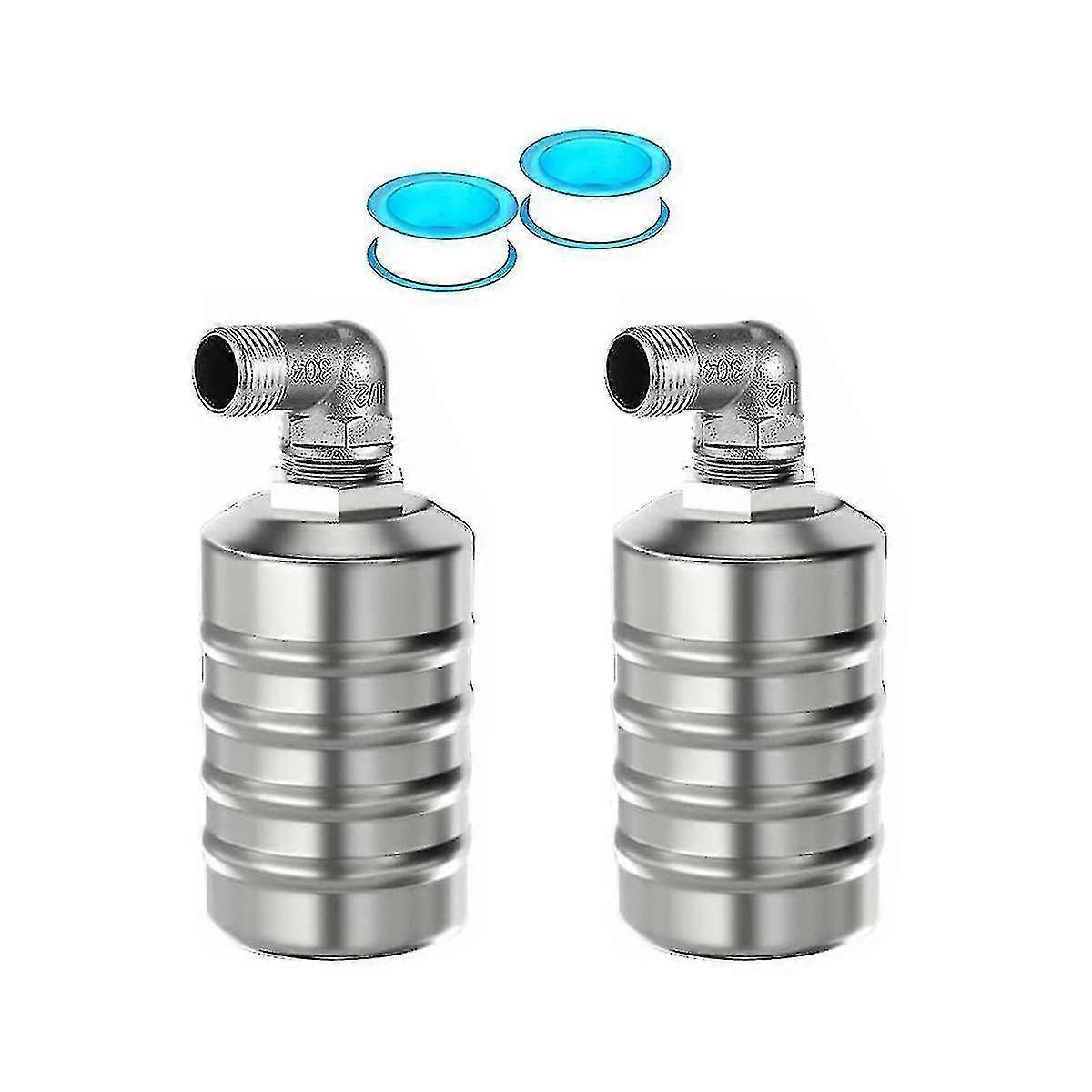 2pcs Fully Automatic Water Level Control Float Valve, Stainless Steel Mini Floating Ball Valve -1/2