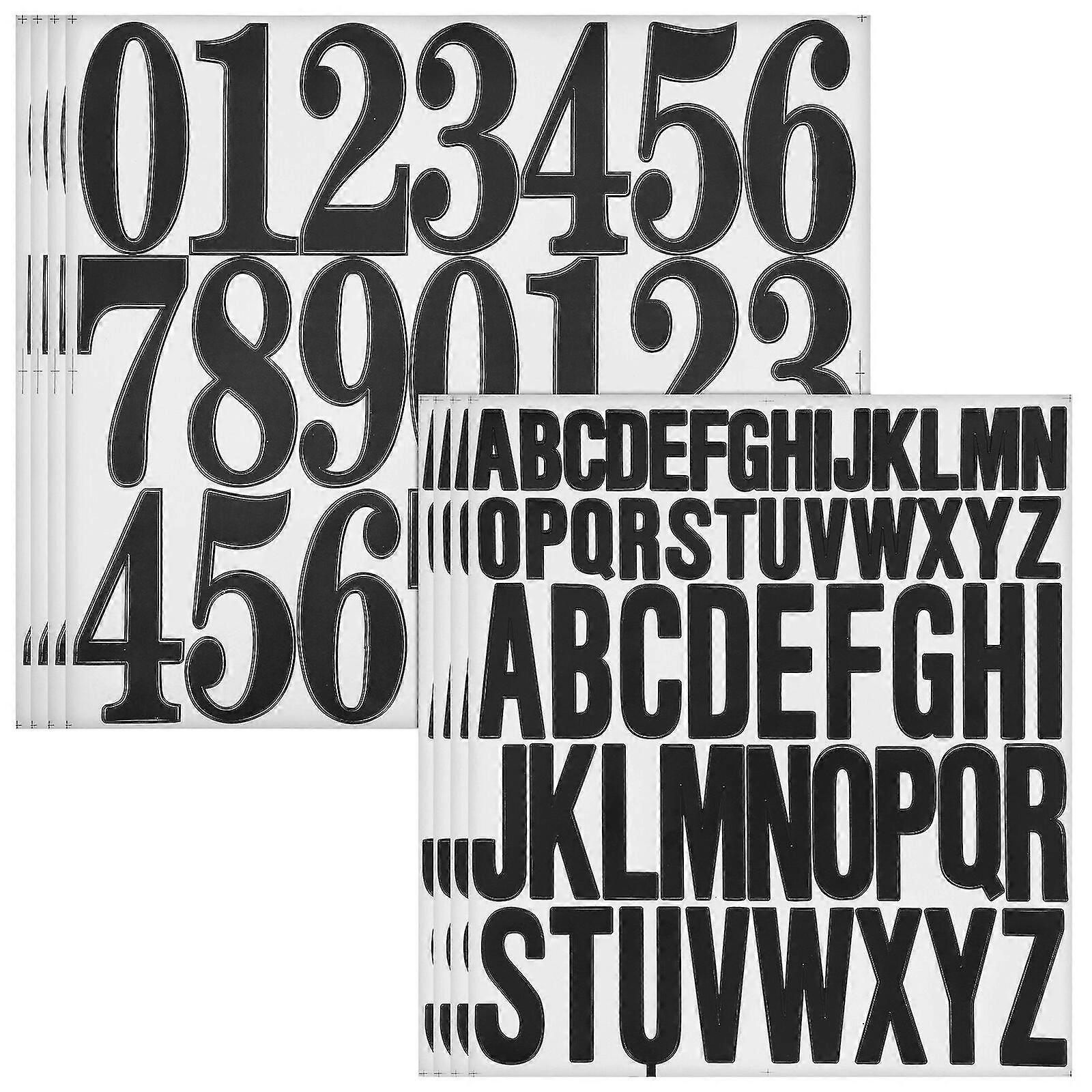 8 Sheets Letter And Number Stickers Adhesive Letter Stickers Alphabet Stickers Number Decals