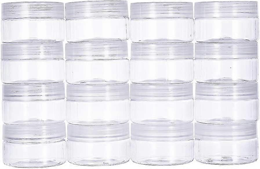 16 Pack 4oz(120ml) Slime Storage Favor Jars Clear Empty Wide-mouth Plastic