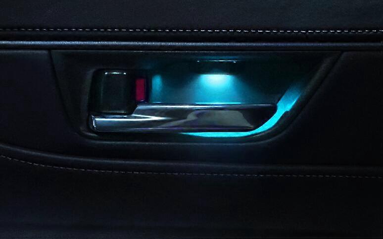 Araba Kapı Kase Kolçak Atmosfer Işık İç LED Mavi Kapı Kase Kolu Çerçeve Işık Toyota Harrier 2021 2022 2023 için