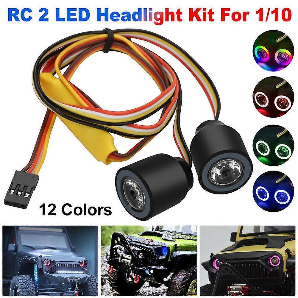 19mm LEDライトヘッドライトキットLjf 1/10 RcカーロッククローラーカーIP67防水カーアクセサリーに対応した3チャンネル制御