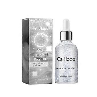 Zilveren 30ML Shimmer Body Oil, Waterdichte Langdurige Body Glitter Oil