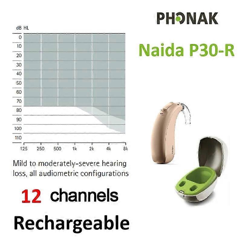 Phonak Naida P-R P30-R P50-R Rechargeable Bluetooth Hearing Aids Designed for Mild to moderately-severe Hearingloss