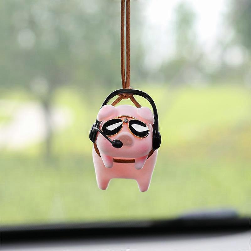 Cute Panda/Pig/Tiger Car Pendant Auto Rearview Mirror Pendants Swing Pig Coche Interior Decoraction Accessories Creative Gift