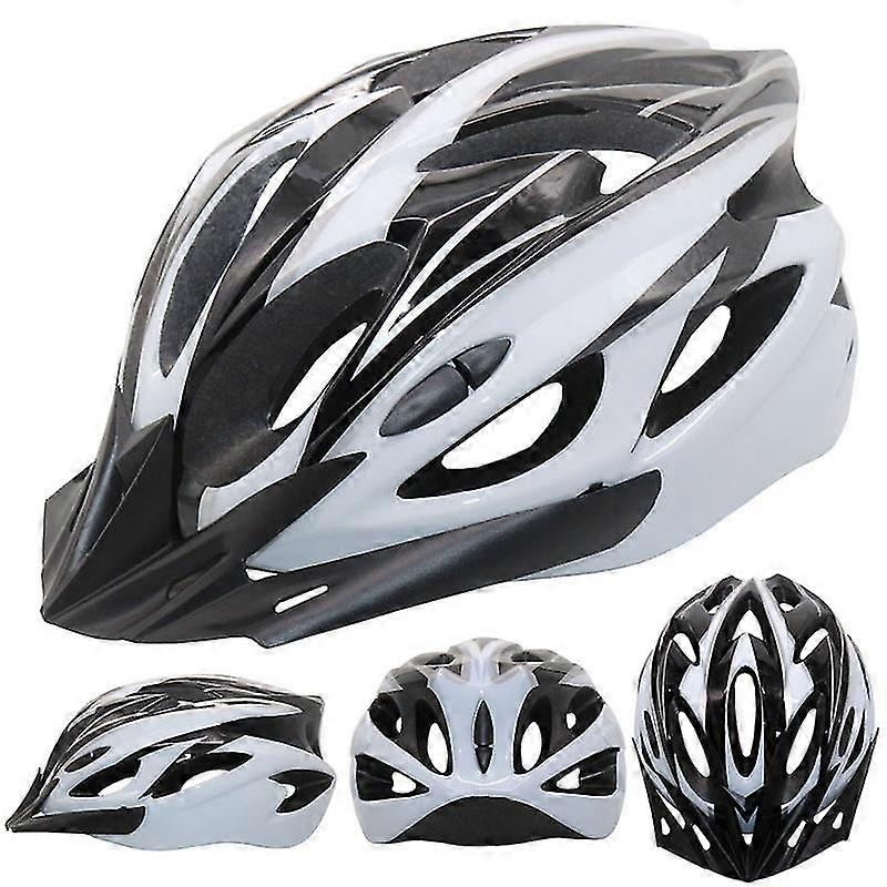 Adult cycling helmet with rechargeable Usb light, with removable visor and liner(White)