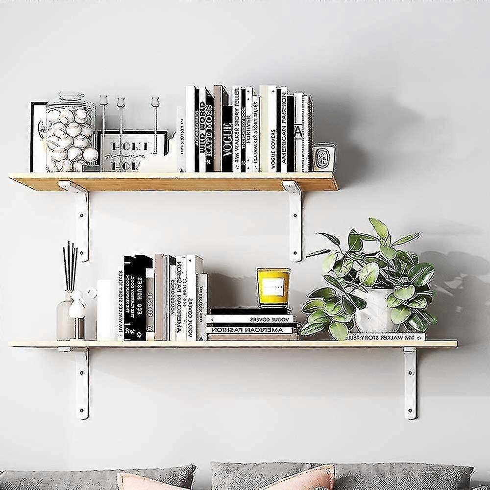 Shelf Brackets, Pack Of 4 L-Shaped 10X 10 Cm For Bookshelf Walls And Garden Shelves