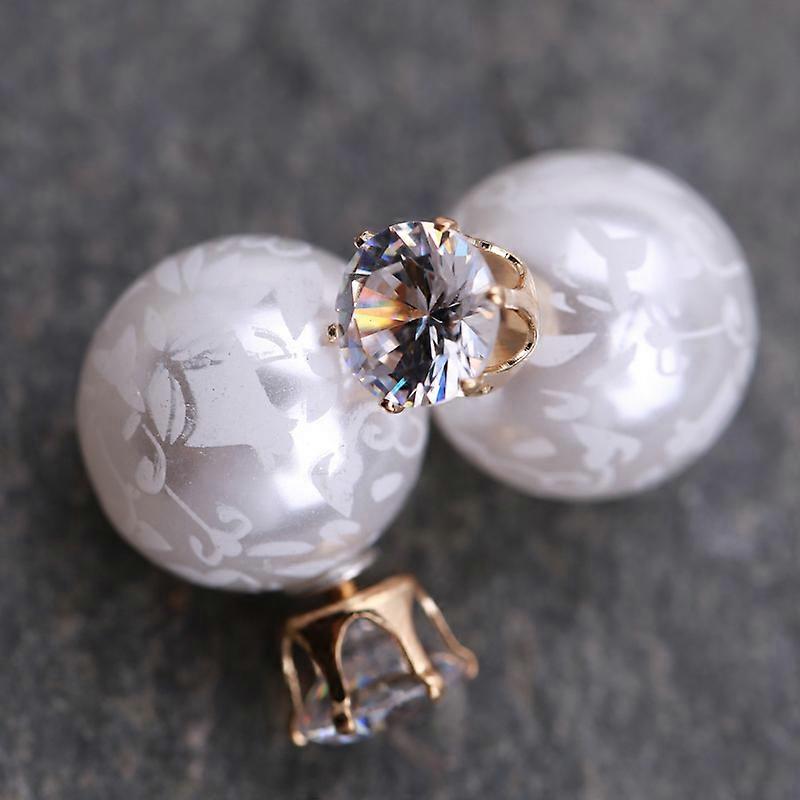 Version coréenne de l’impression recto-verso zircon boucles d’oreilles perles boucles d’oreilles boucles d’oreilles Europe et Amérique pour diffuser le bijou de mode en gros