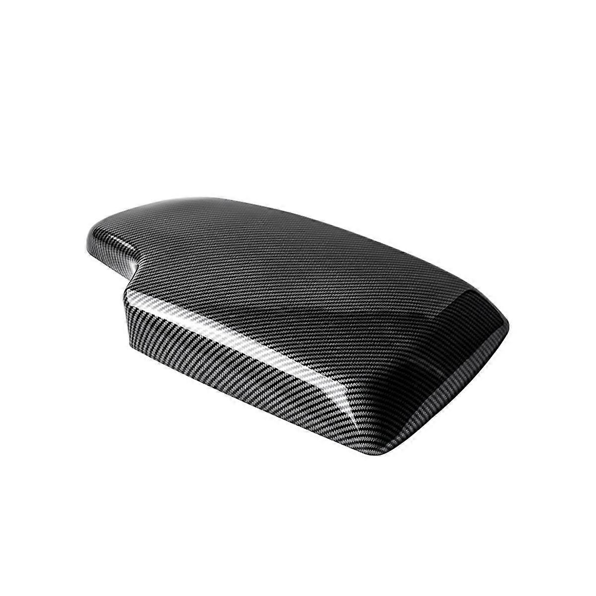 Car Armrest Cover Lid Storage Box Sticker Carbon Color ABS Decal Trim Fits