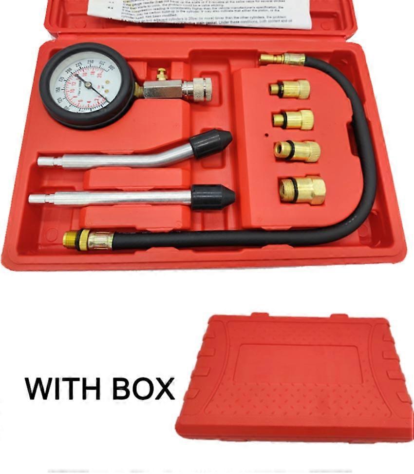 0-300PSI Engine Compression Tester Kit Engine Compression Tester, 8PCS Engine Cylinder Pressure Gauge for Petrol Gas Engine
