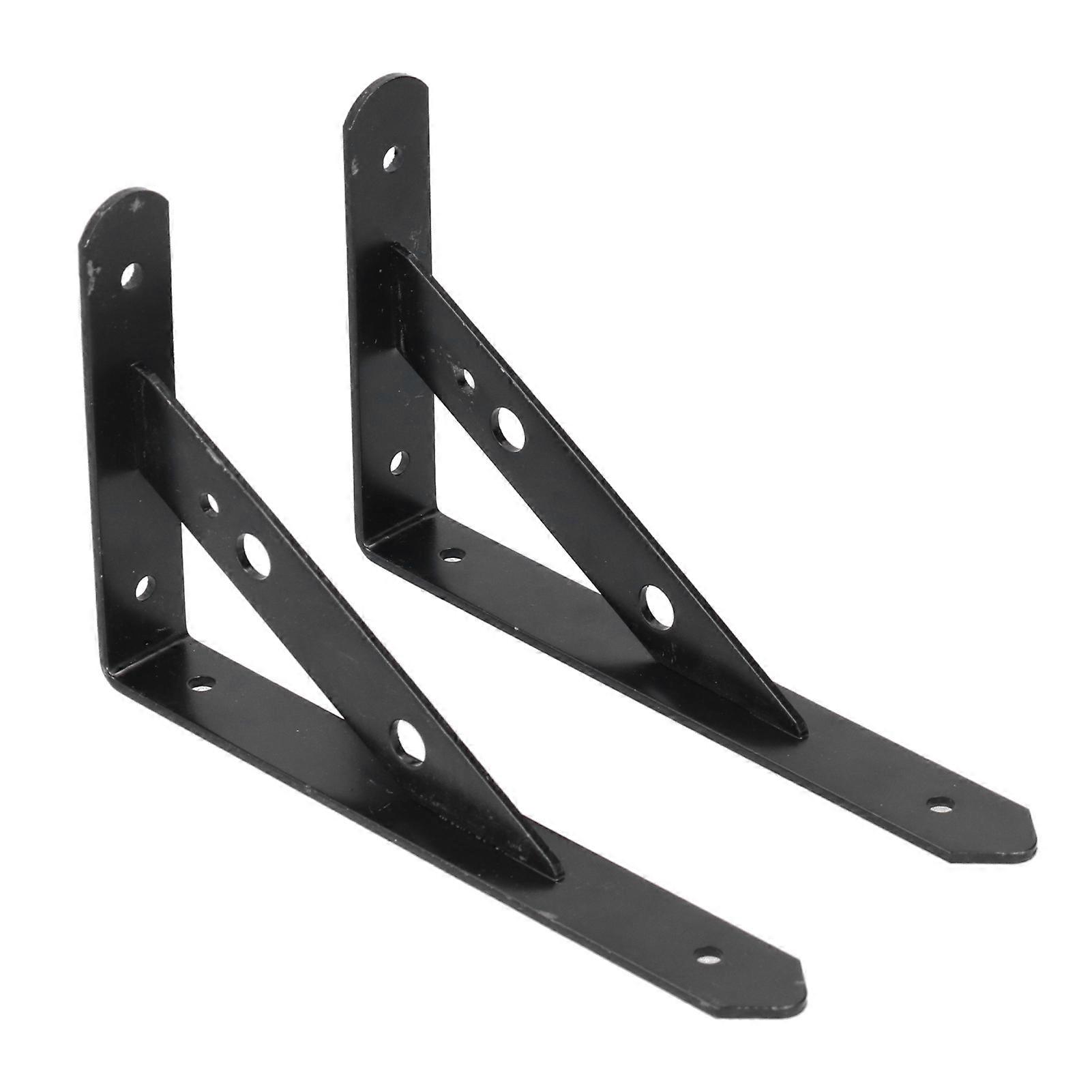 2Pcs Shelf Brackets Cold Rolled Steel Rustproof Corrosion Resistant Stable Triangular Floating Shelf Support