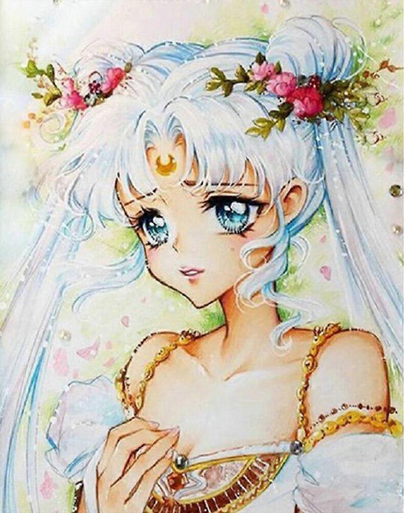 Dww-30 x 40 cm, girl with white hair Diamond Painting Diamond Embroidery Painting5D Canvas Painting for Children and Adults, Rhinestone Puzzle Set, Dr