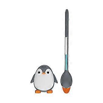 Penguin Dispensed Toilet Toilet Brush Wall Mounted Base Cleaning Silicone Soft Hair Press Out Liquid Banmo