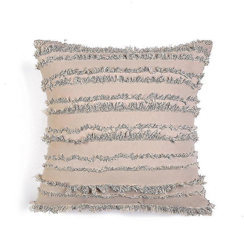 Set Of 2 Decorative Cushion Cover With Tassel Fringe Throw Pillow