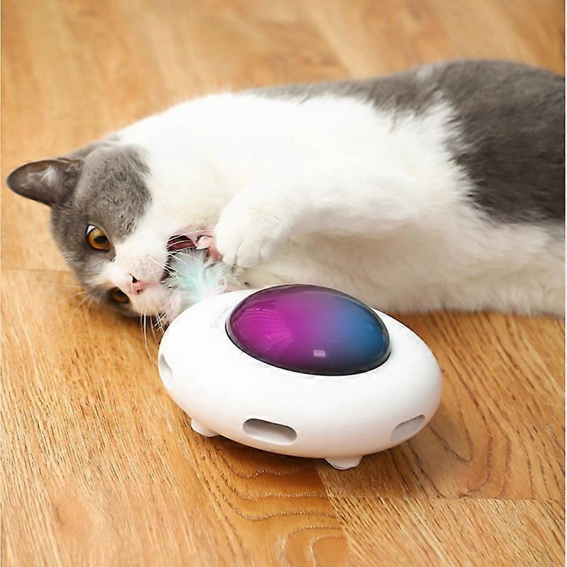 Interactive Cat Toy for Indoor Cats with Rotating Pen, Interactive Electronic Cat Toy UFO (Smart Mode, Low Noise, Ar