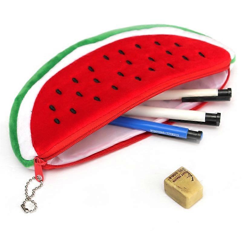 Cute Watermelon Shape Plush Pencil Bag