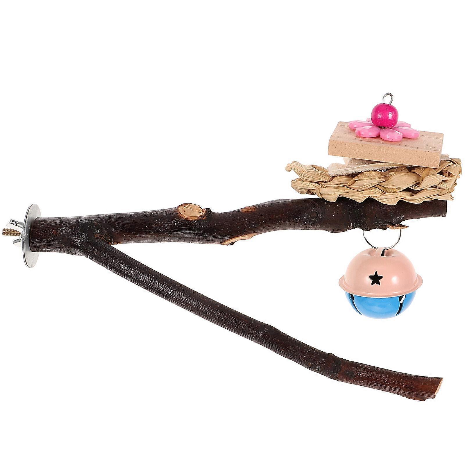Parrot Perch Stand Natural Wood Bird Perch Bird Stand Platform Toy Parrot Grinding Claw Branch