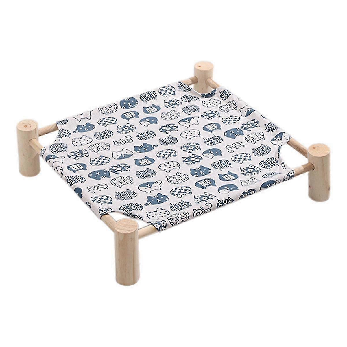 سرير أرجوحة للقط أرجوحة خشبية للقط سرير تبريد مرتفع قابل للفصل سرير محمول داخلي خارجي للحيوانات الأليفة مناسب F